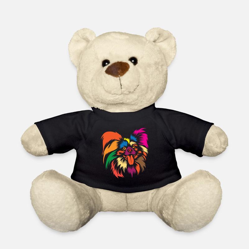 Netter Papillon Hund Regenbogen Grafik Tierliebhaber - Teddy - Schwarz
