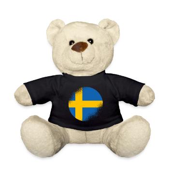 Suède Drapeau Scandinavie Drapeau suédois - Nounours - noir - Devant