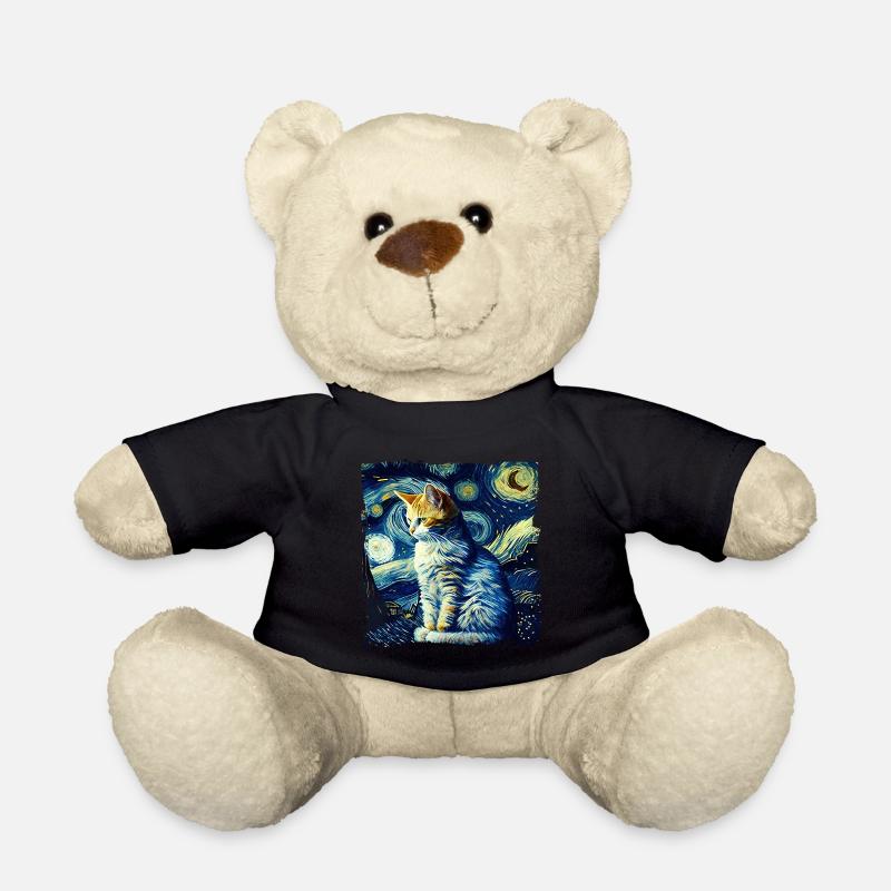 Starry night Katze van gogh's cat Parody lustig - Teddy - Schwarz