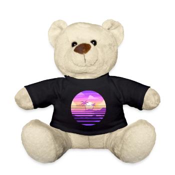 Sunset on paradisiac island - Teddy Bear - black - Front