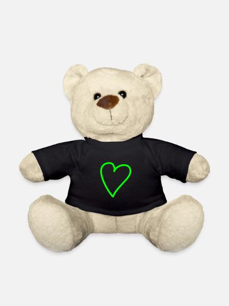 Herz Freihand Grün - Teddy - Schwarz