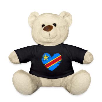 République du Congo coeur drapeau drapeau armoiries - Nounours - noir - Devant