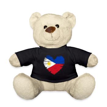 Manteau drapeau drapeau Philippines coeur - Nounours - noir - Devant