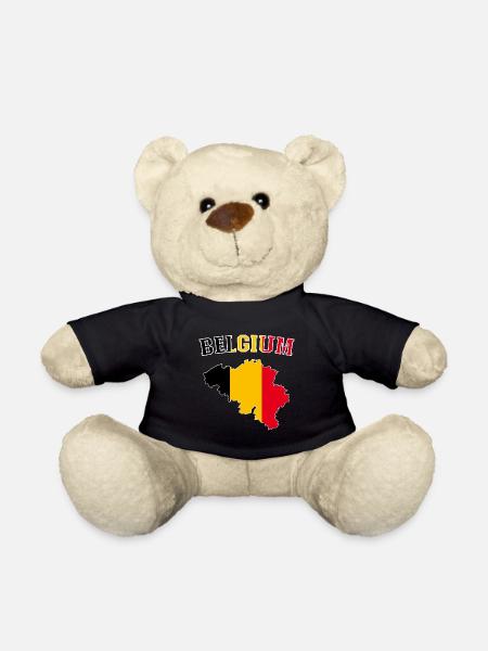 Belgien Flagge Map - Teddy - Schwarz