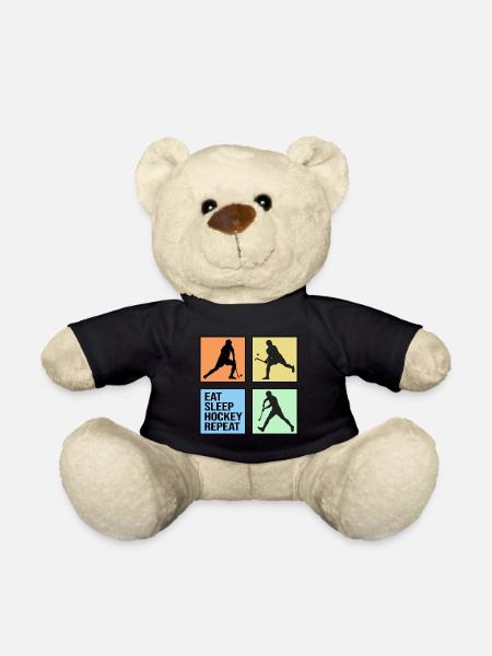 feldhockey hockey repeat hockeyspieler retro - Teddy - Schwarz