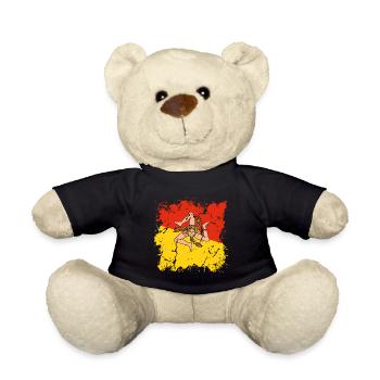 Drapeau de la Sicile Italie Palerme Trinacria Italia - Nounours - noir - Devant