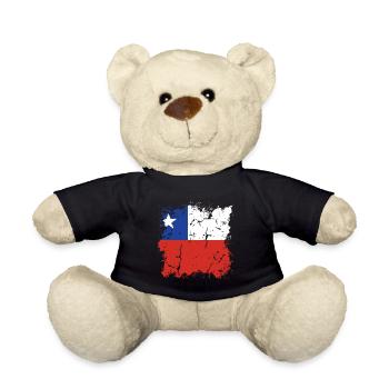 Chili Drapeau Amérique du Sud Drapeau Chili Vintage - Nounours - noir - Devant
