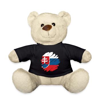 Slovaquie drapeau slovaque vintage drapeau slovaque - Nounours - noir - Devant
