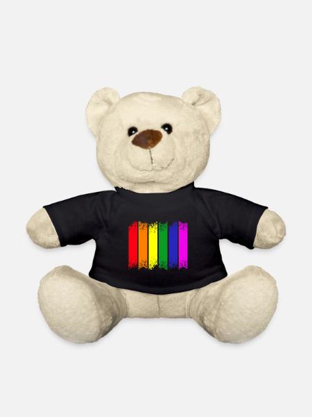 Regenbogenstreifen Pride - Teddy - Schwarz