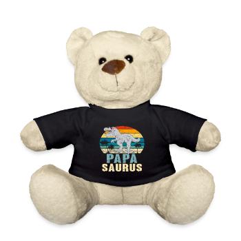 Papasaurus Vatertag Dinosaurier T-Rex Geschenkidee - Teddy - Schwarz - Vorne
