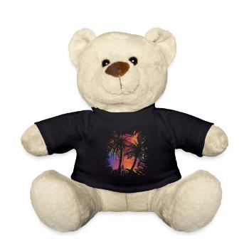 Palmen Bunt Palmen Urlaub Reise Malle - Teddy - Schwarz - Vorne
