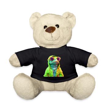 Grenouille avec lunettes de soleil Grenouilles fraîches colorées - Nounours - noir - Devant