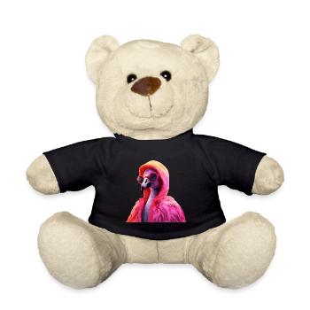 Flamingo with Sunglasses Colorful Cool Flamingos - Teddy Bear - black - Front
