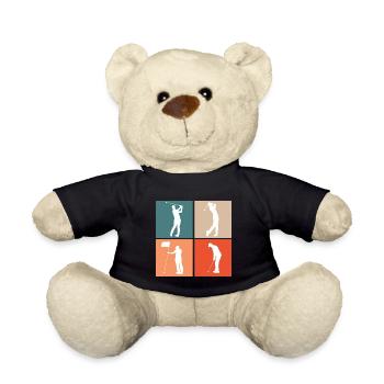 Golf Golfen Golfer - Teddy - Schwarz - Vorne
