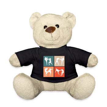 kickboxing kickboxer - Teddy Bear - black - Front