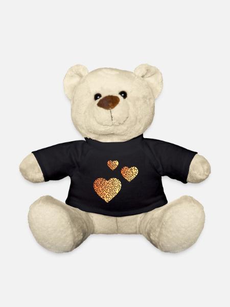 coeurs panthère - Nounours - noir