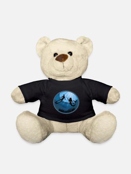Taucher mit Meerjungfrau - Teddy - Schwarz