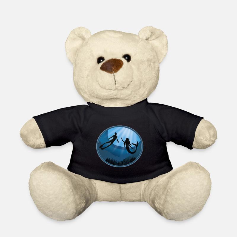 Taucher mit Meerjungfrau - Teddy - Schwarz