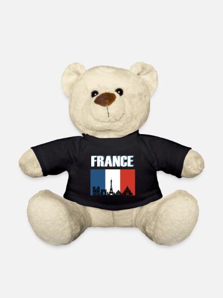 Frankreich-Flagge Pariser Skyline - Teddy - Schwarz