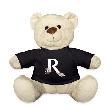 Floral Monogram I Capital Alphabet R I Letter - Teddy - Schwarz - Vorne