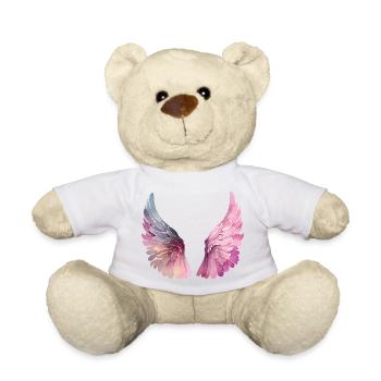 Pastel Watercolor Wings for Women - Teddy Bear - light green - Front