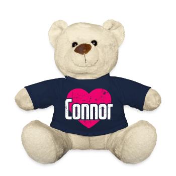 I Love Connor Pink Heart I Love Connor - Teddy Bear - french navy - Front