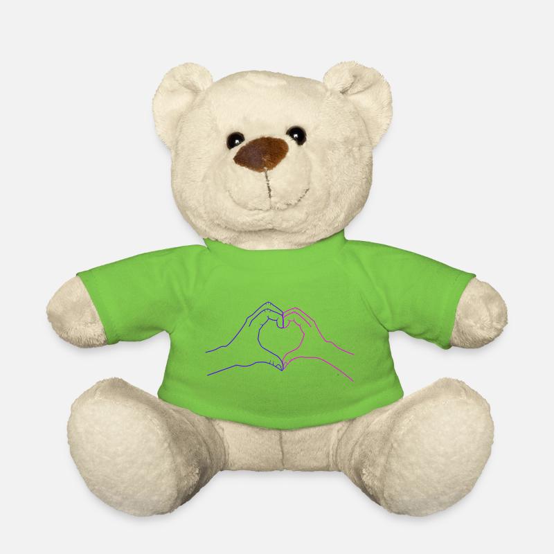 Personalized Heart Motif for Couples – Hand Design - Teddy Bear - light green