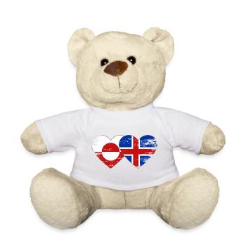 Cœur du drapeau du Groenland Islandade utilisé - Nounours - vert clair - Devant