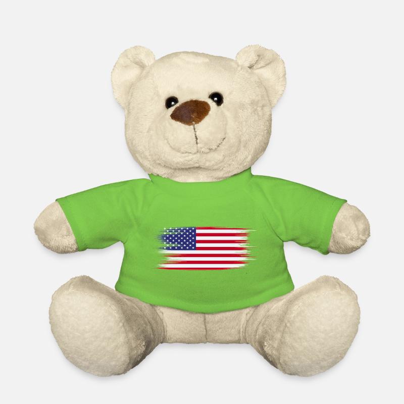 American Flag Brush - Teddy Bear - light green