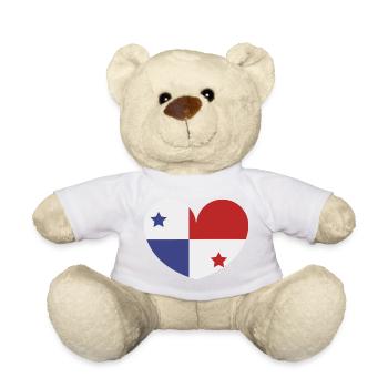 Drapeau du cœur du Panama - Nounours - vert clair - Devant