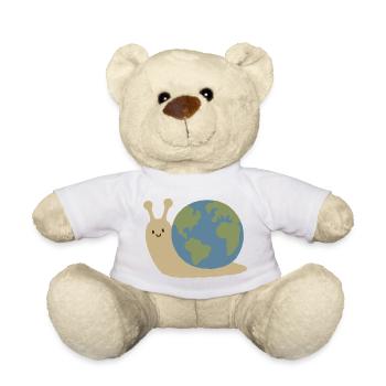Mignon Kawaii Earth Snail Minimalist Planet Vector - Nounours - vert clair - Devant