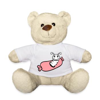 trou de chenille saucisse saucisses grill faim manger - Nounours - vert clair - Devant