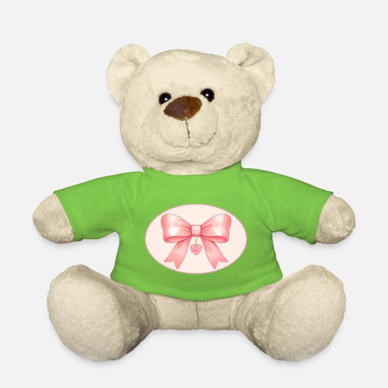 Nœud rose avec pendentif en forme de cœur Bichon & Bear Studio - Nounours - vert clair