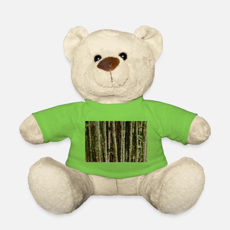 Forest Lines Camouflage Pattern - Teddy Bear - light green
