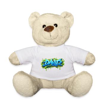 Graffiti name DAVID printable on everything - Teddy Bear - light green - Front