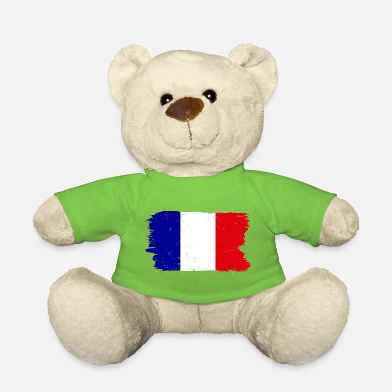 Bleu Blanc Rouge Pinceau Drapeau - Nounours - vert clair