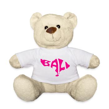 Bali Map Artistic Typography Design - Teddy Bear - light green - Front