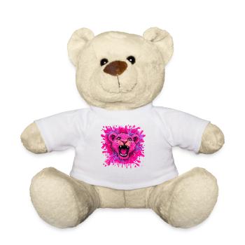 Lion rose dans une touche de couleur - Nounours - vert clair - Devant