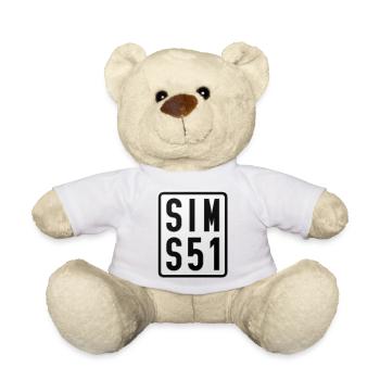 Simson S51 Moped License Plate - Teddy Bear - light green - Front