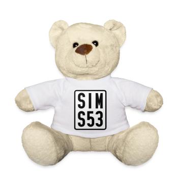Simson S53 Moped License Plate - Teddy Bear - light green - Front