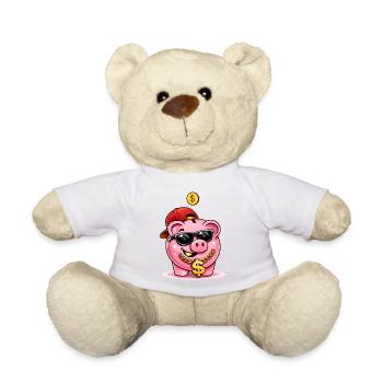 Cool piggy bank with dollar chain - Teddy Bear - light green - Front