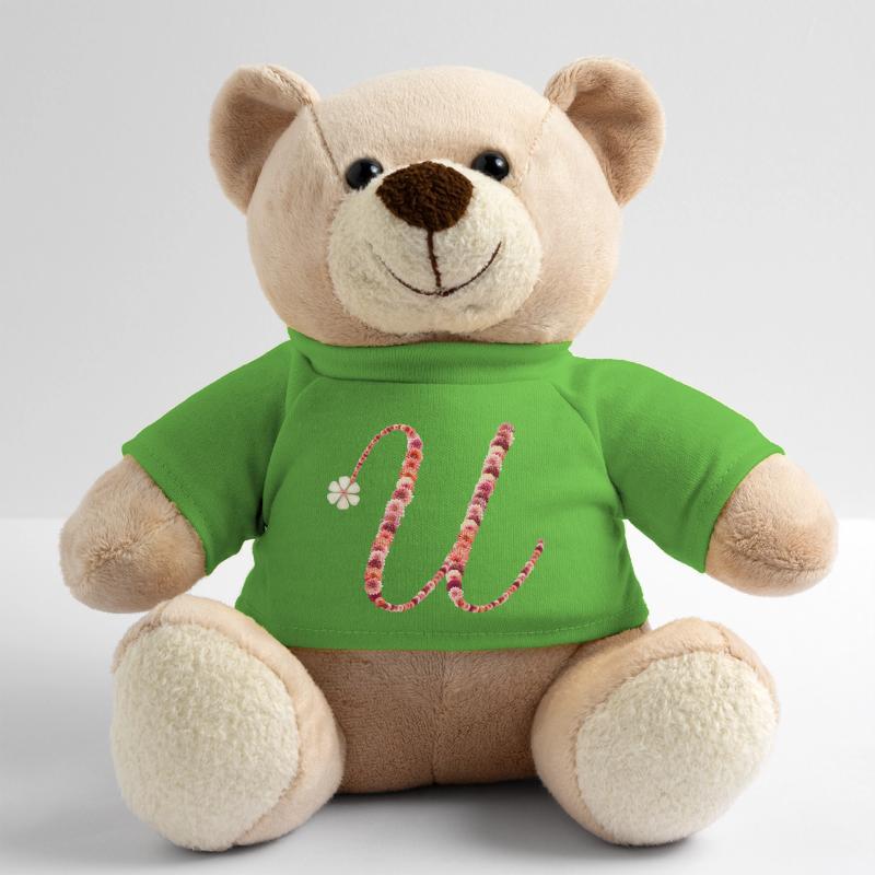 Romantisches Blumenmonogramm "U" Teddy