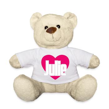 J’aime Julie Coeur rose J’aime Julie - Nounours - vert clair - Devant