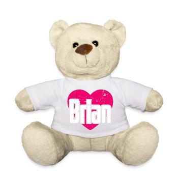 I Love Brian Pinkes Herz Ich liebe Brian - Teddy - Hellgrün - Vorne