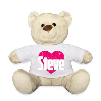 I Love Steve Pinkes Herz Ich liebe Steve - Teddy - Hellgrün - Vorne