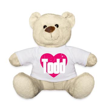 I Love Todd Pink Heart I Love Todd - Teddy Bear - light green - Front