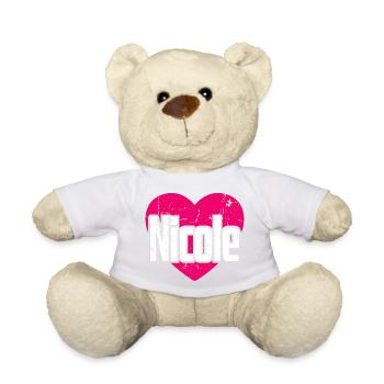 I Love Nicole Pinkes Herz Ich liebe Nicole - Teddy - Hellgrün - Vorne