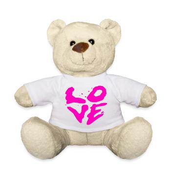 Art rose en forme de cœur d’amour en graffiti - Nounours - vert clair - Devant
