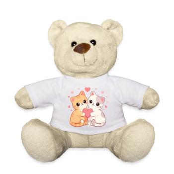 Zwillingskätzchen-Herzumarmung - Teddy - Hellgrün - Vorne