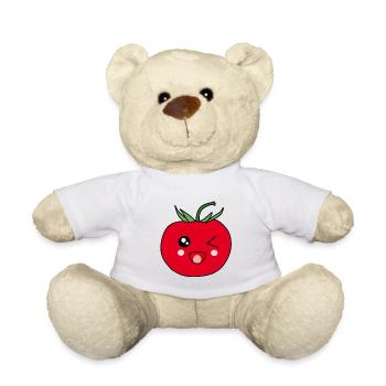 Funny Tomato with Face Kawaii Gift - Teddy Bear - light green - Front